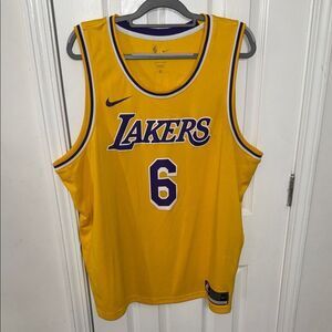 Nike Yellow and Purple Lakers Jersey